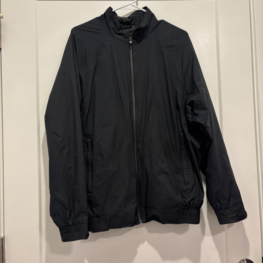 FootJoy DryJoys Tour Collection Golf Jacket Mens Medium Black Full Zip Jacket
